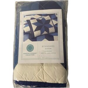 New - Martha Stewart Collection Quilted Geo Diamond Star Standard Sham